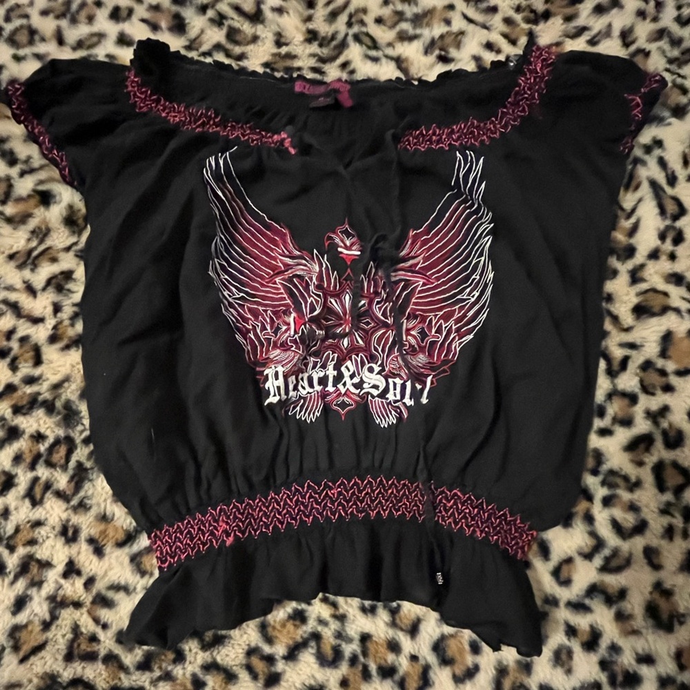 Rock & Roll Cowgirl Black Top with Pink Accents